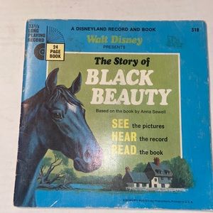 Vintage 1966 Walt Disney The Story of Black Beauty record and book.